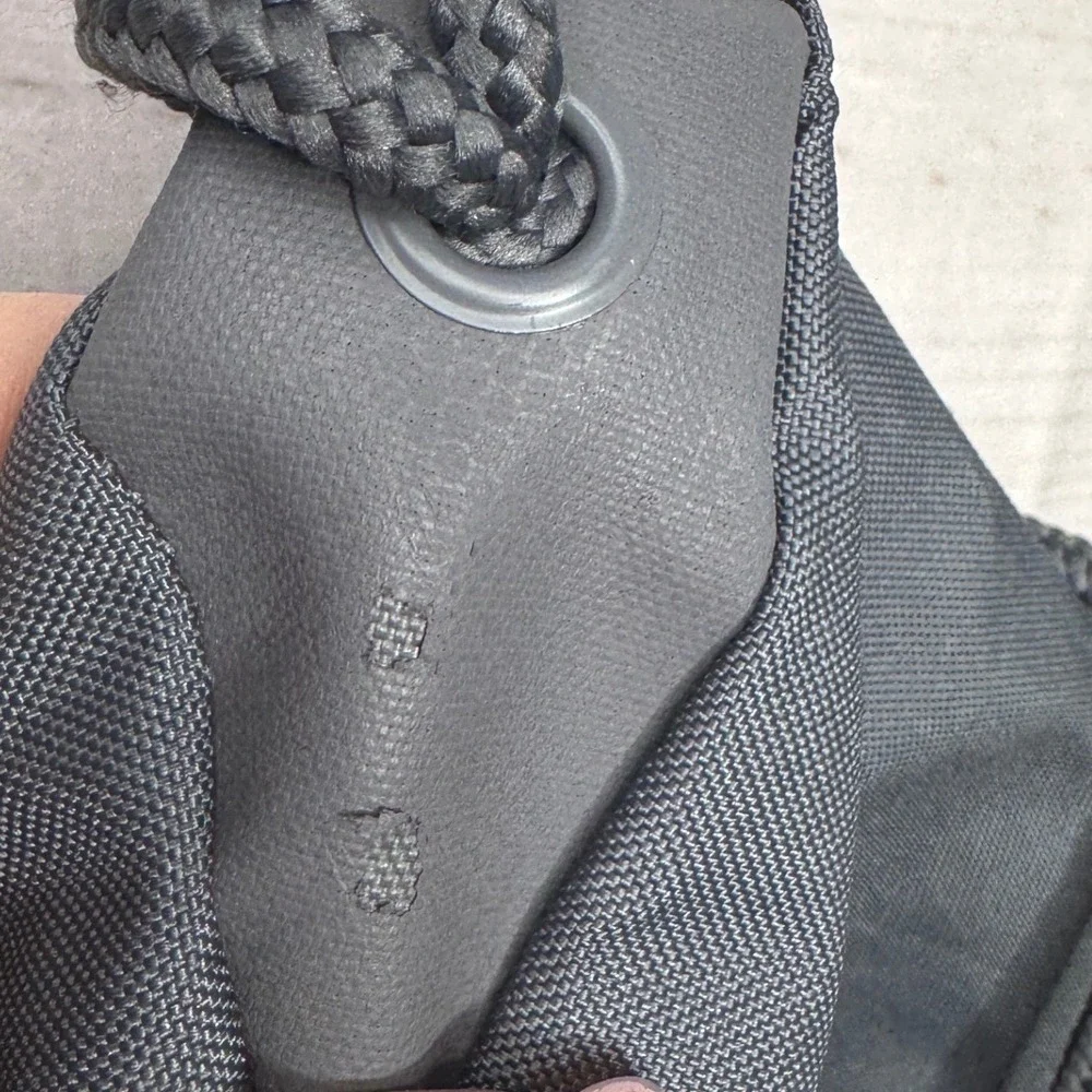 Adidas Drawstring Cinch Bag Grey Navy Rose Gold Metallic Stripes Sackpack Gym - Picture 7 of 7